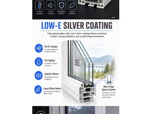 Precision cross section of triple-glazed Low-E insulated glass unit with warm-edge spacers