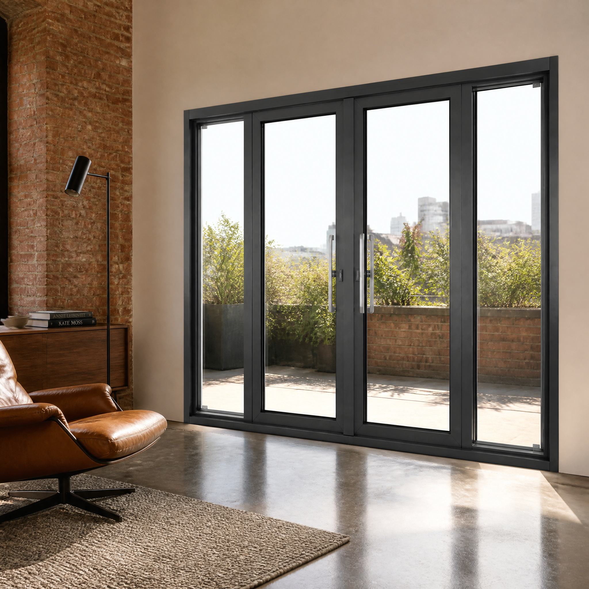 Heavy Duty Aluminum Glass Pivot Door - Side-Pressure Compression Sealing System