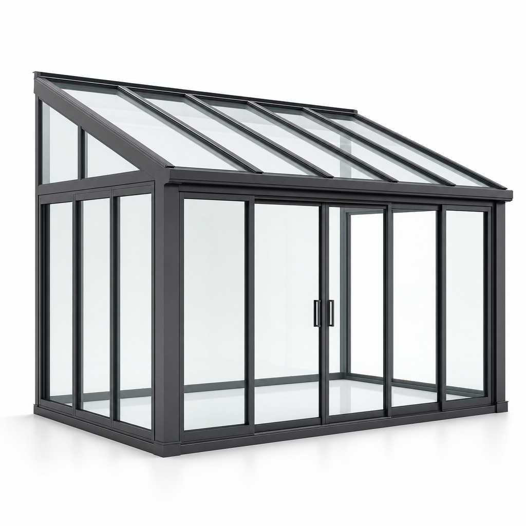 Heavy Snow Load Rated Pyramidal Hip Roof Glas - Heavy-Duty Structural Aluminum Rafter Beams