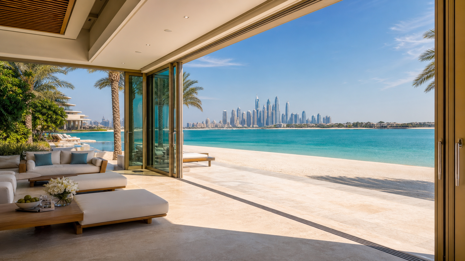 Luxury private estate overlooking panoramic scenery with smart switchable privacy glass windows